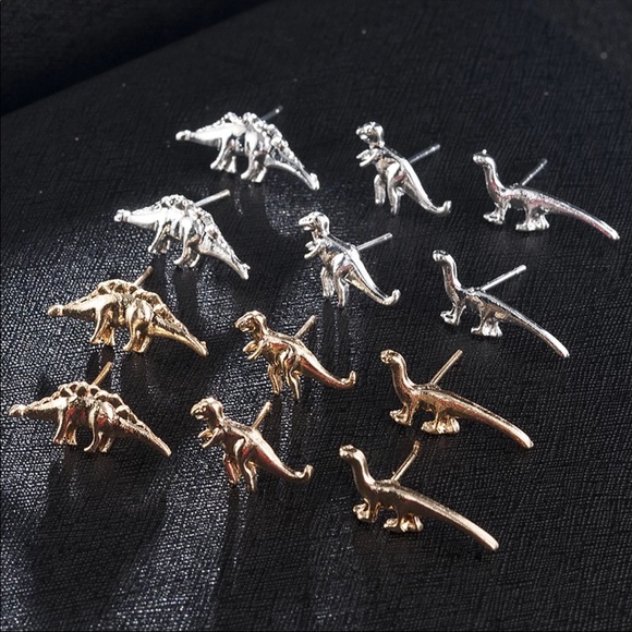 3/$30 NEW! Dinosaur Stud Earrings 3 Pairs Cute Dainty - Picture 5 of 7